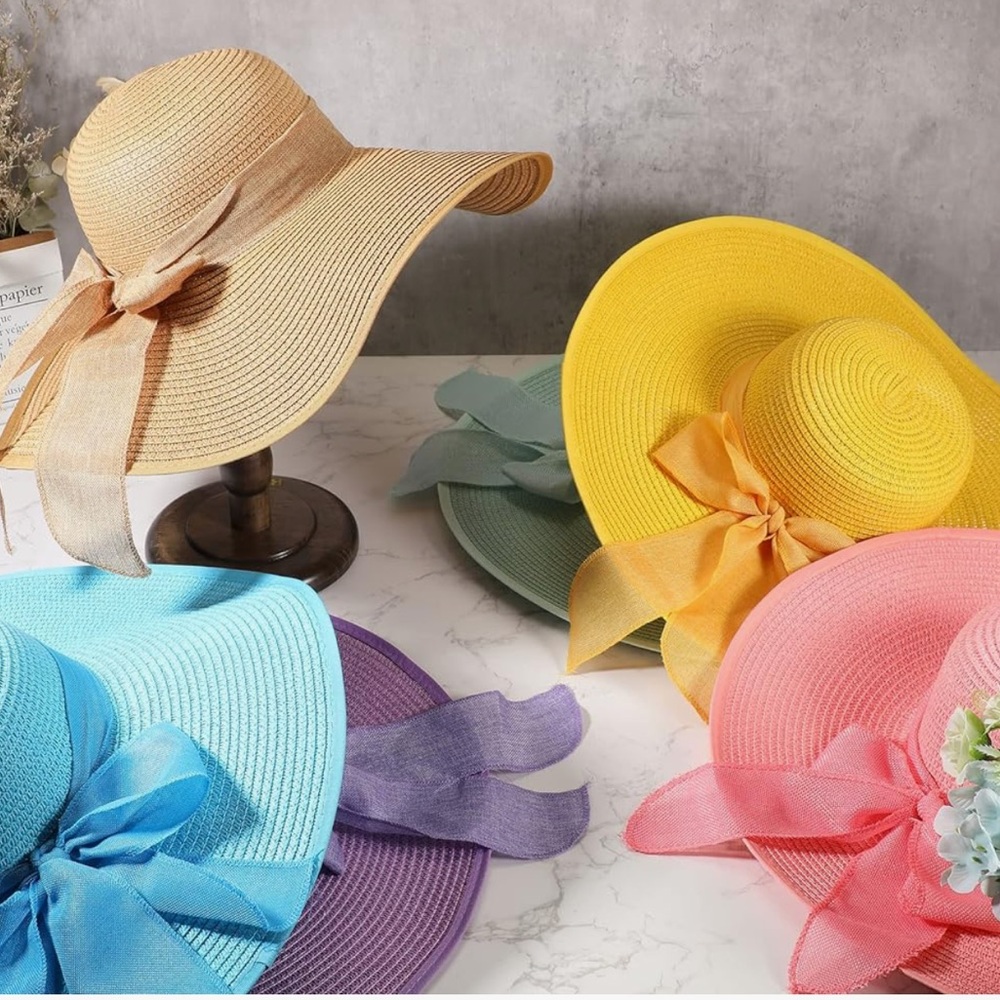 Women's Wide Brim Straw Hats Floppy Sun Hat
